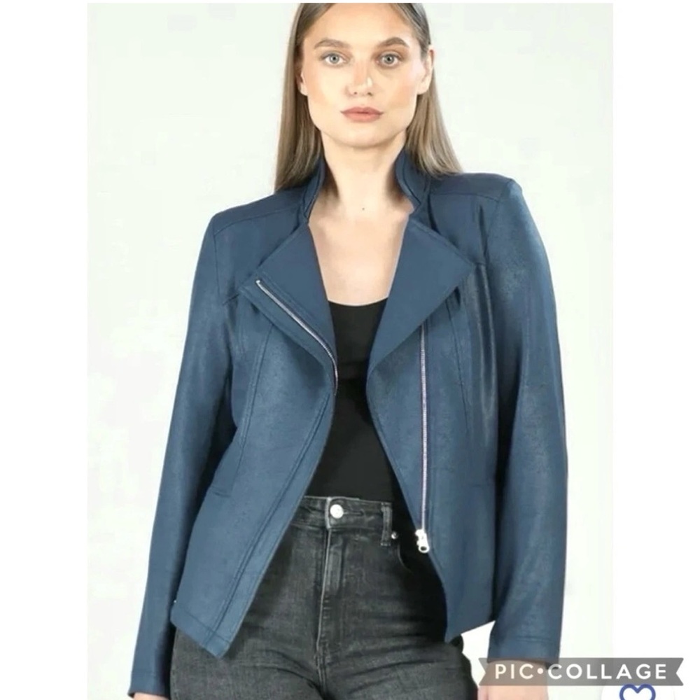 COPY - Clara Sunwoo Medium Moto Jacket teal